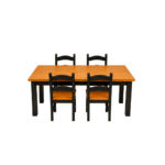 Juego De Comedor Madera Rustica 4 Sillas
